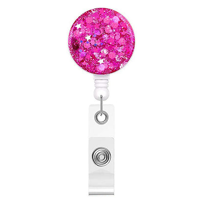 Glitter Retractable Badge Reel