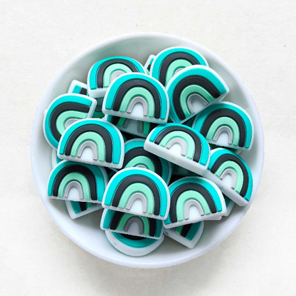 Rainbow Silicone Beads - 18*25mm