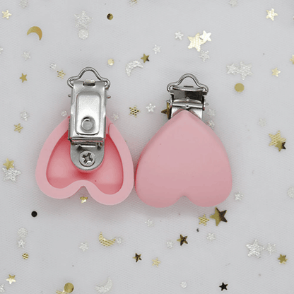 Heart Silicone Pacifier Clips