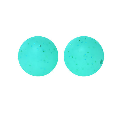 15mm Round Glitter Silicone Beads