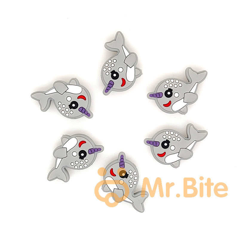 Narwhal Silicone Focal Beads 31*20mm