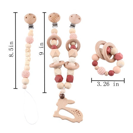 Pram Chain / Pacifier Chain Clips /Rattle Toy Set