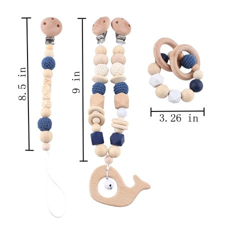 Pram Chain / Pacifier Chain Clips /Rattle Toy Set