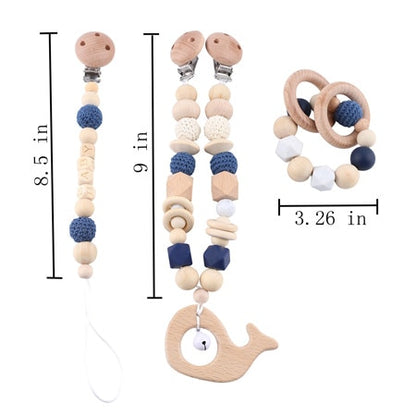 Pram Chain / Pacifier Chain Clips /Rattle Toy Set