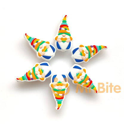 Rainbow Pride Gnome Elf Gonk Silicone Focal Beads