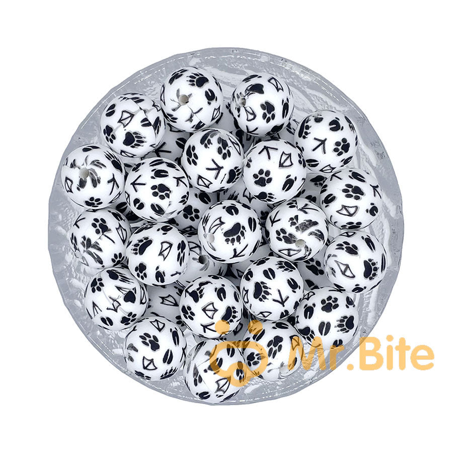 15mm New Print Silicone Beads
