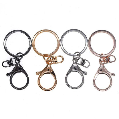 4 Colors Key Ring, Lobster Claw Clasps, Split Ring