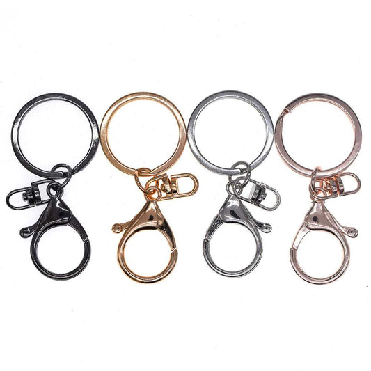 4 Colors Key Ring, Lobster Claw Clasps, Split Ring