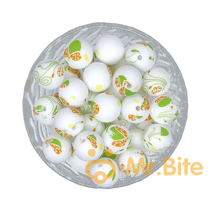15mm New Print Silicone Beads