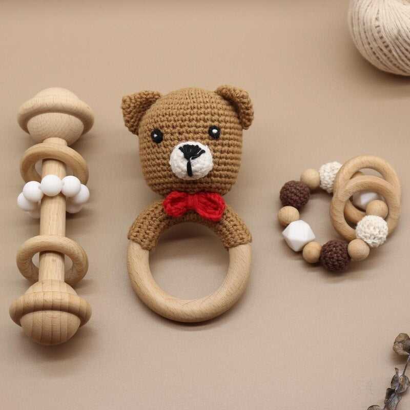 Crochet Bear Rattles Set