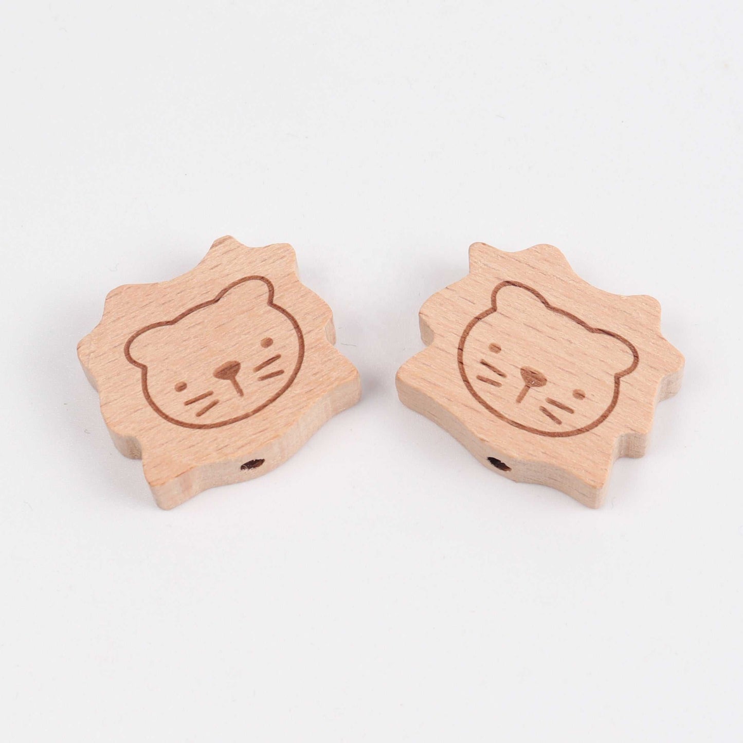 20 Design Engraving Mini Animal Wood Beads