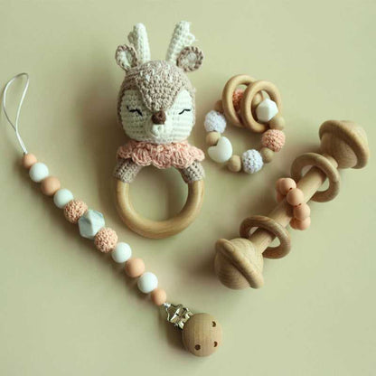 Deer Crochet Rattles Toys Set