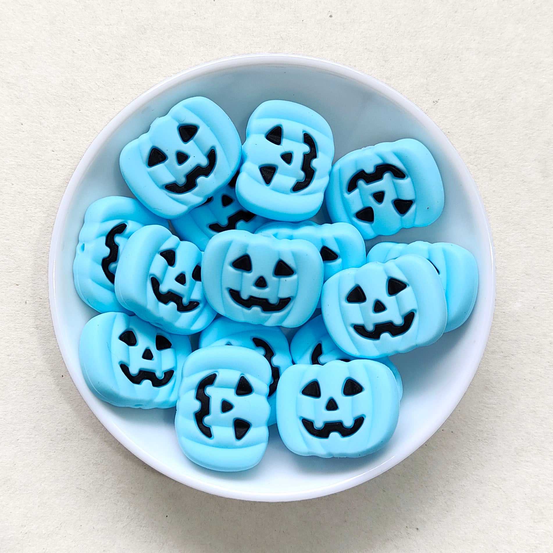 Blue - Pumpkin Silicone Beads - 20*27mm