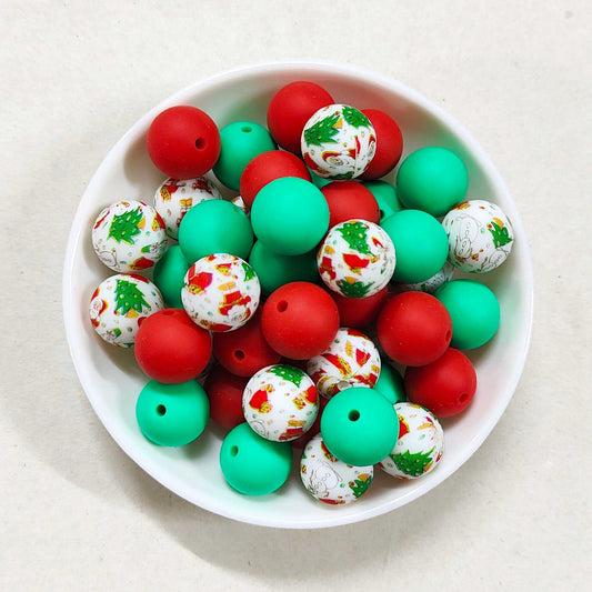 12/15mm Mix 3 Colors Round Silicone Beads