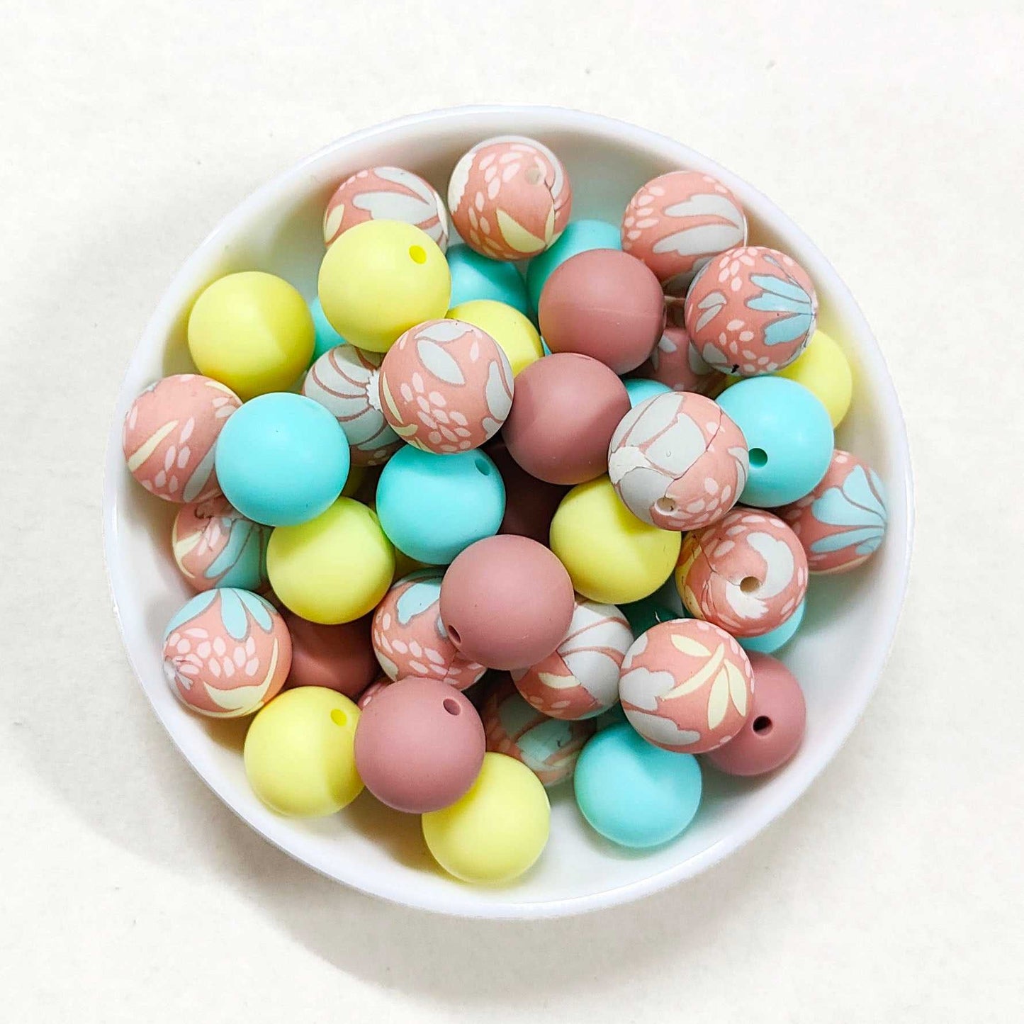 12/15mm Mix 4 Colors Round Silicone Beads