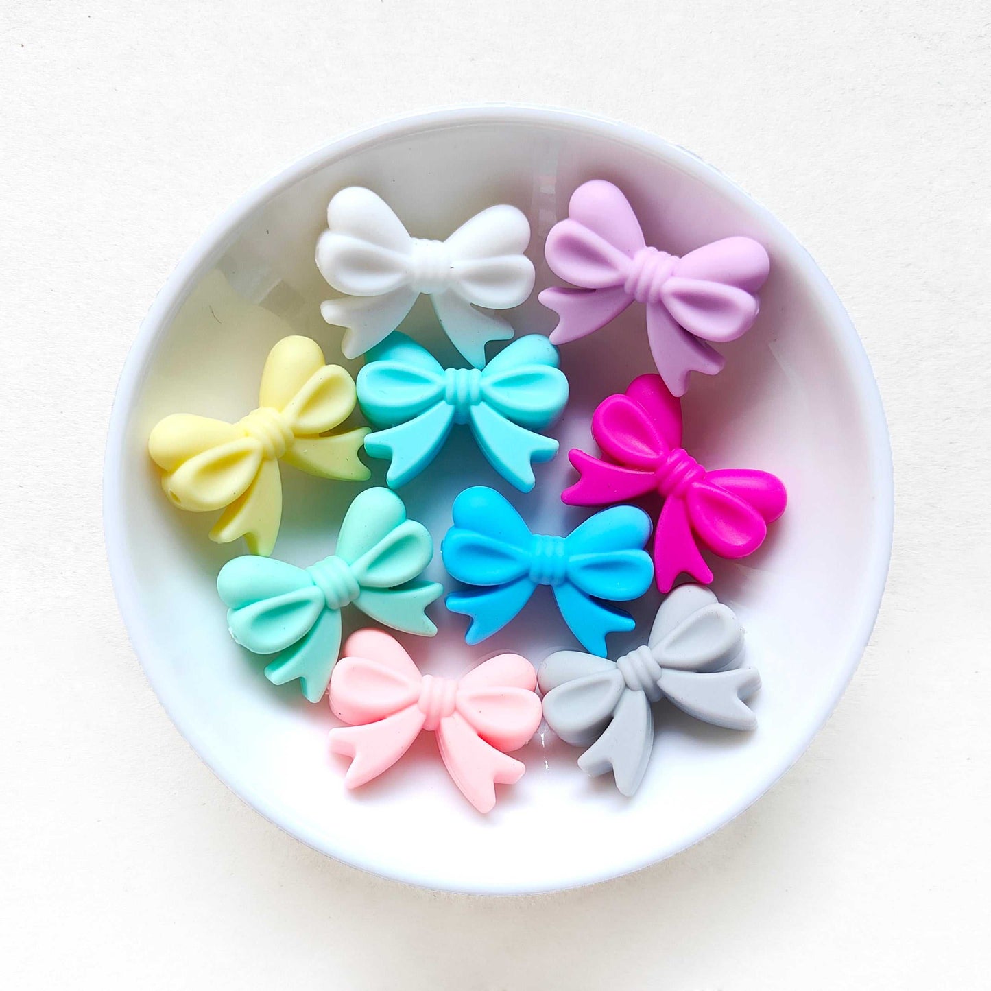 Bowknot Silicone Beads 28*22*10mm