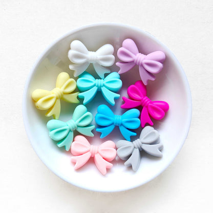 Bowknot Silicone Beads 28*22*10mm