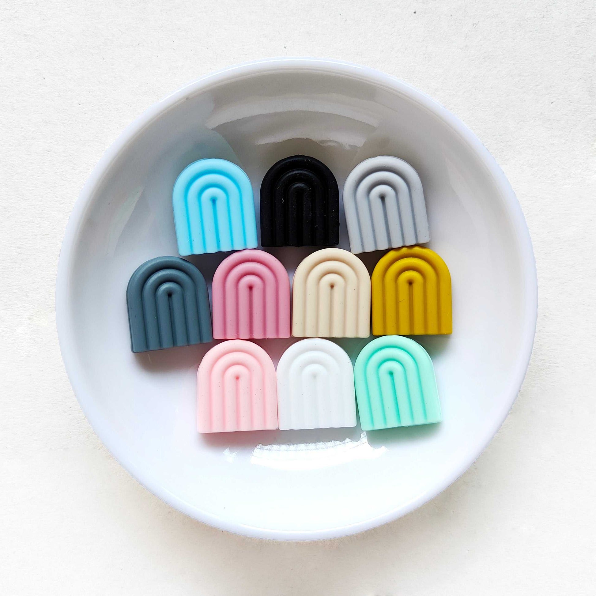 Rainbow Silicone Beads 20*17*6mm