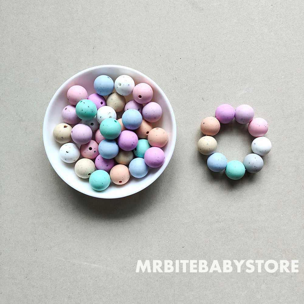 15mm Gritty/Speckle Silicone Beads - Round