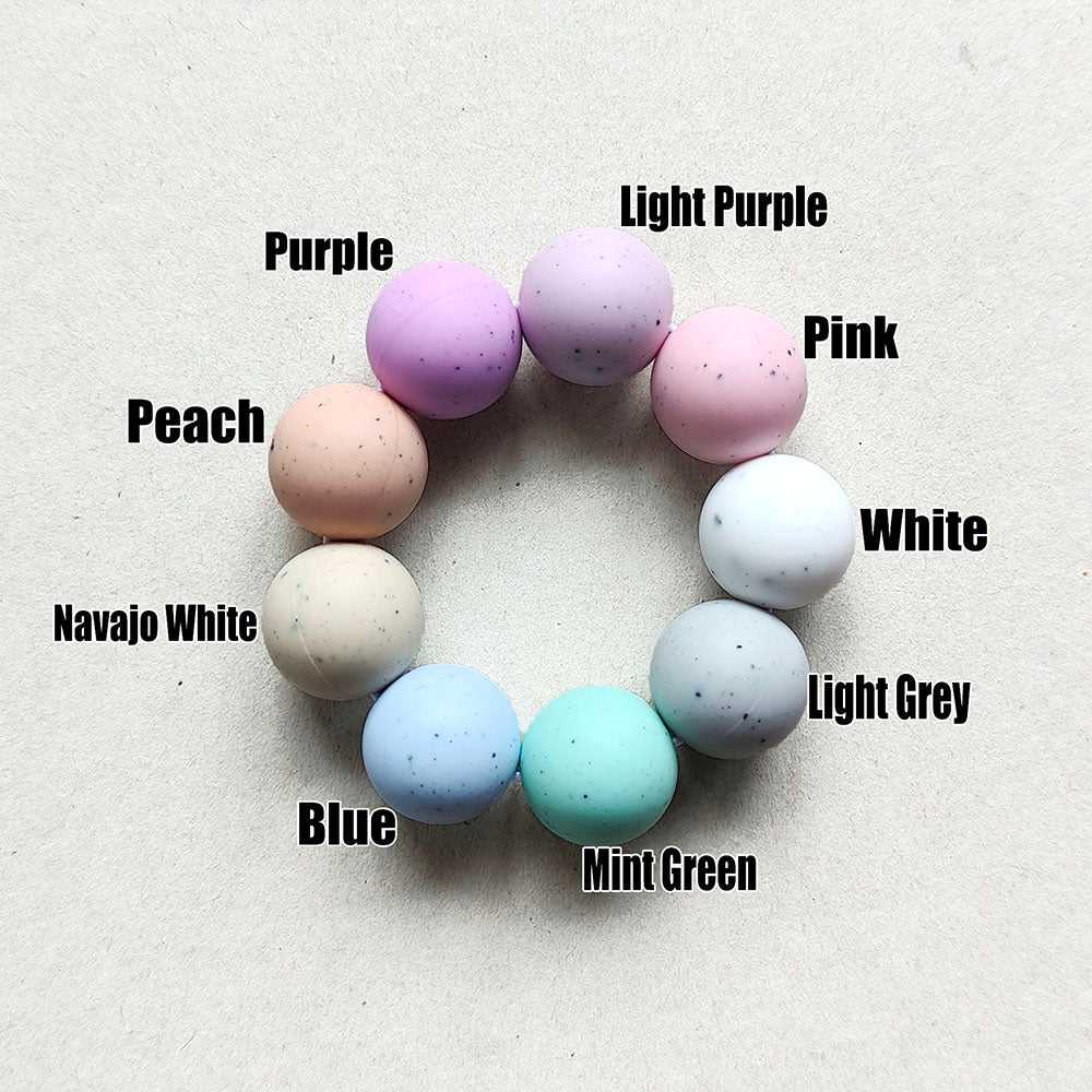 15mm Gritty/Speckle Silicone Beads - Round