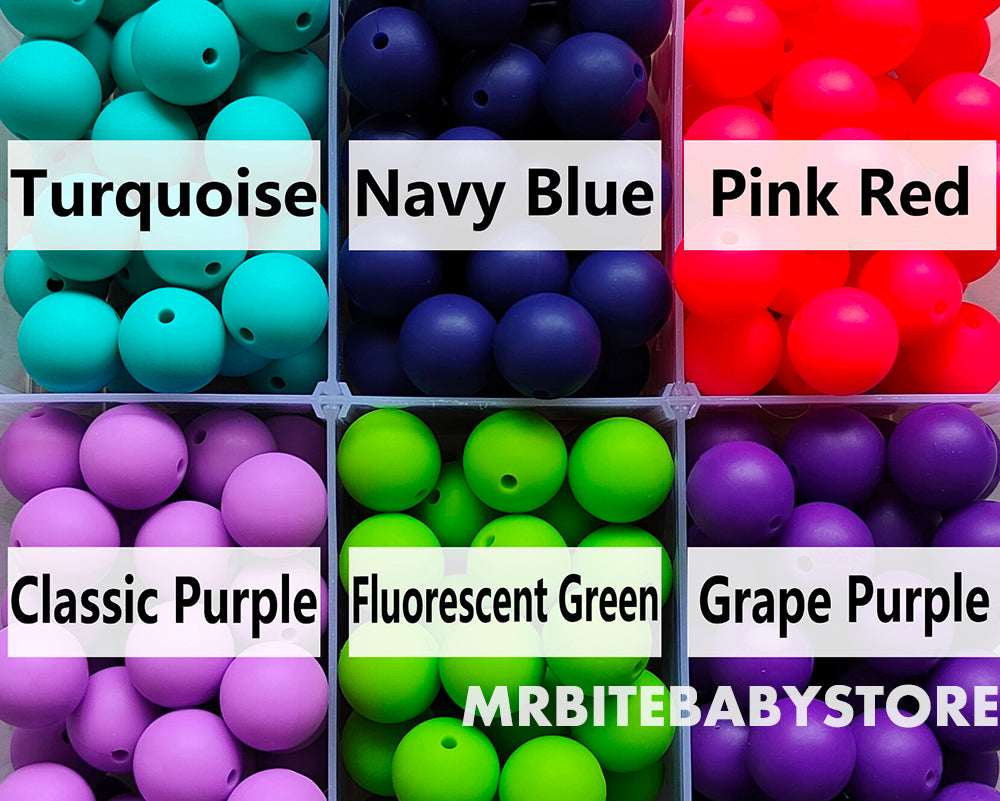 12/15mm Round Silicone Beads #1 - #24