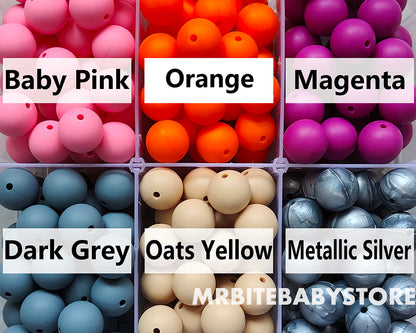 12/15mm Round Silicone Beads #1 - #24