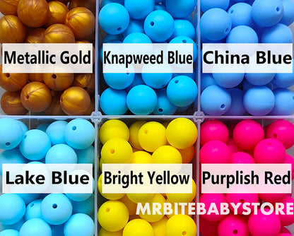 12/15mm Round Silicone Beads #1 - #24