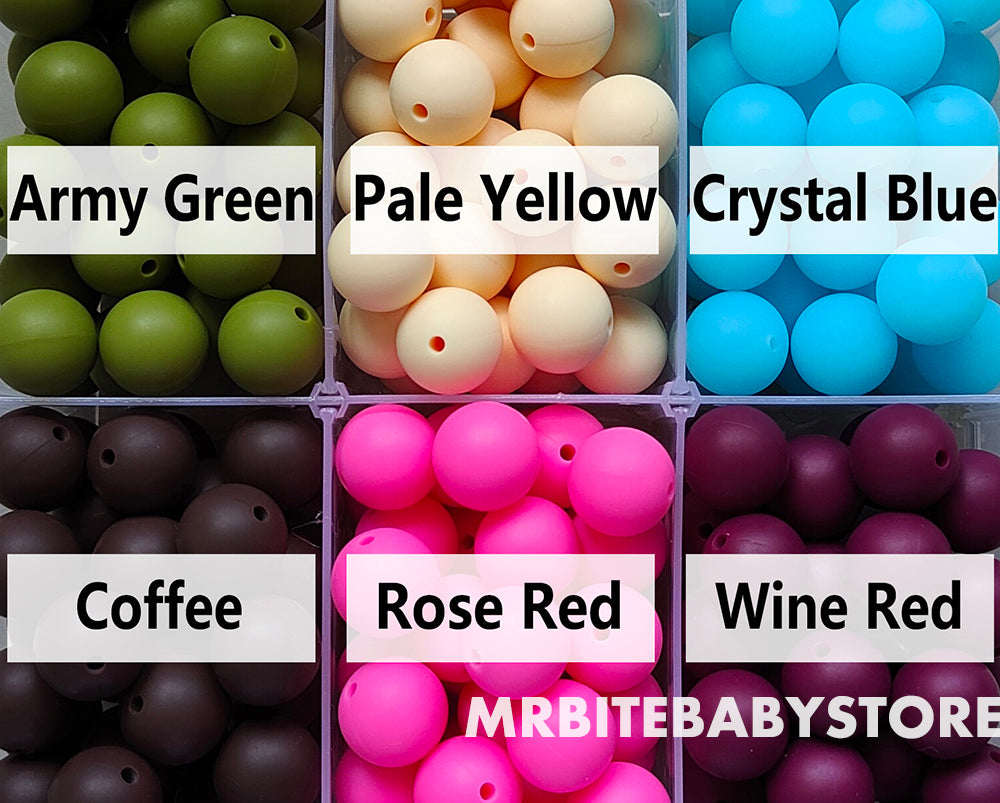 12/15mm Round Silicone Beads #1 - #24