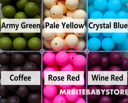 12/15mm Round Silicone Beads #1 - #24