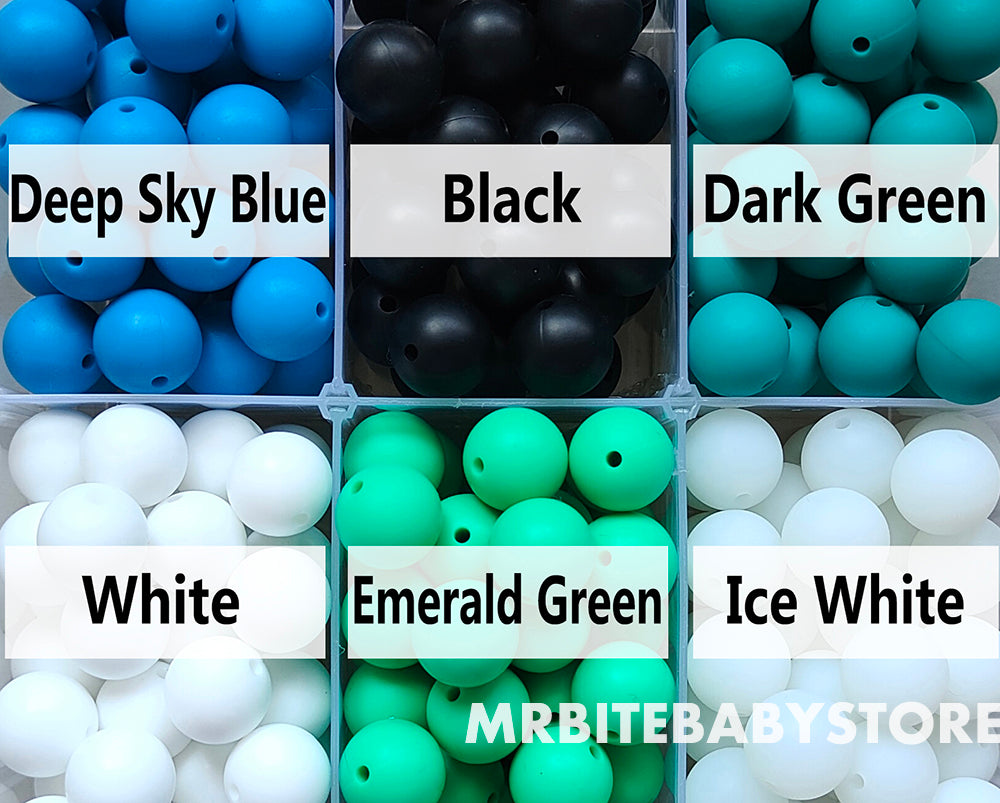12/15mm Round Silicone Beads #26 - #49
