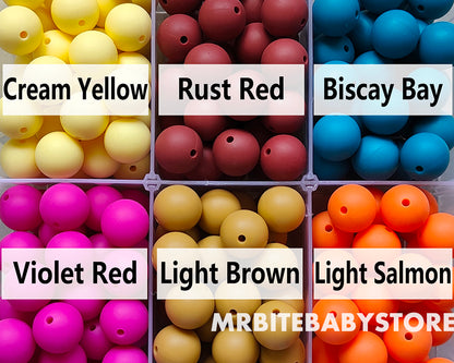 12/15mm Round Silicone Beads #26 - #49