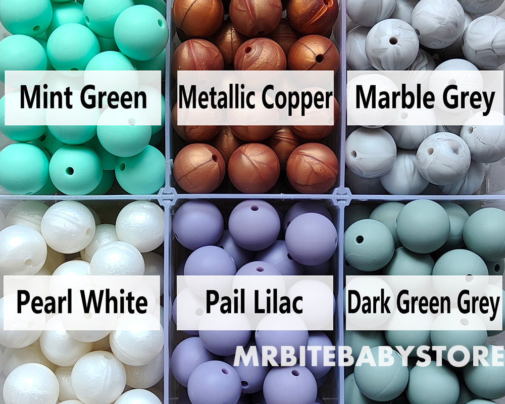 12/15mm Round Silicone Beads #26 - #49