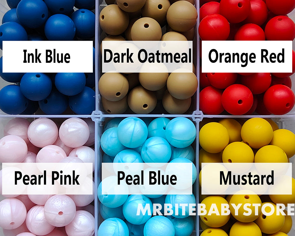 12/15mm Round Silicone Beads #50 - #73