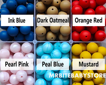 12/15mm Round Silicone Beads #50 - #73