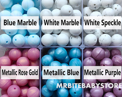 12/15mm Round Silicone Beads #50 - #73