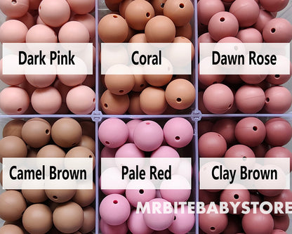 12/15mm Round Silicone Beads #74 - #97