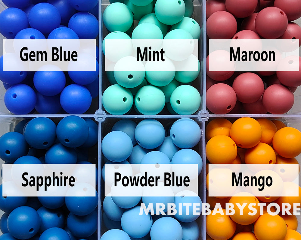 12/15mm Round Silicone Beads #74 - #97