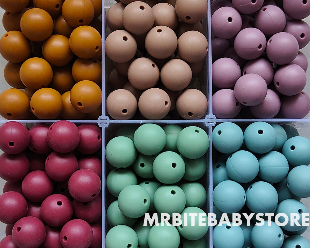 15mm Round Silicone Beads