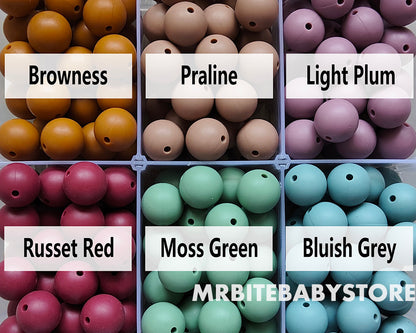 15mm Round Silicone Beads