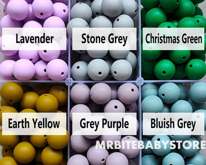 12/15mm Round Silicone Beads #98 - #119