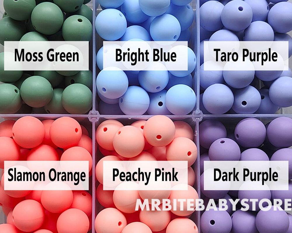 12/15mm Round Silicone Beads #98 - #119