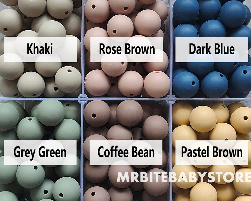 12/15mm Round Silicone Beads #98 - #119