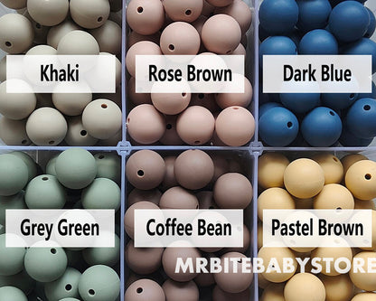 12/15mm Round Silicone Beads #98 - #119