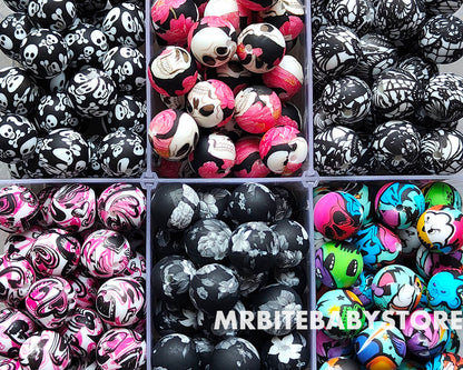 15mm Halloween Round Silicone Beads