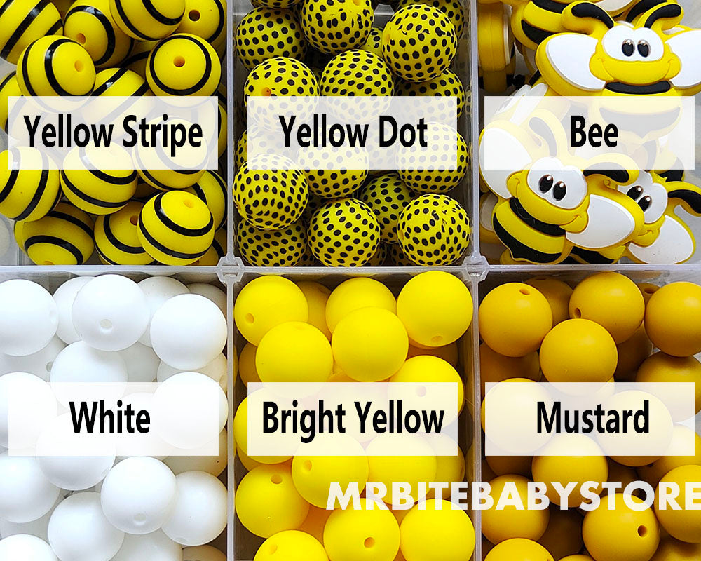 Bee Theme Silicone Beads