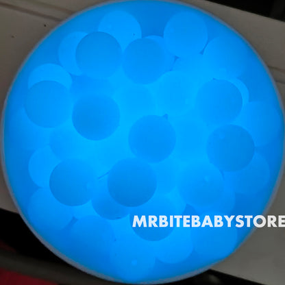 15mm Ocean Blue Glow In The Dark/Luminous Silicone Beads - Round