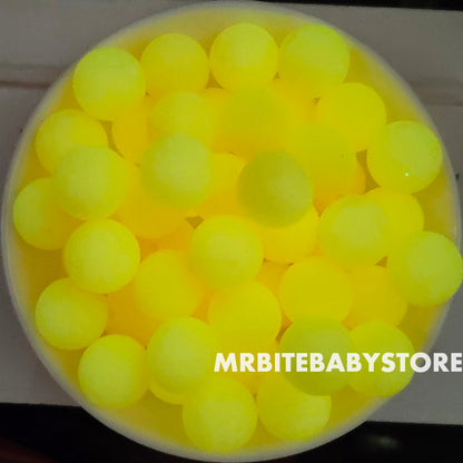 15mm Orange Glow In The Dark/Luminous Silicone Beads - Round