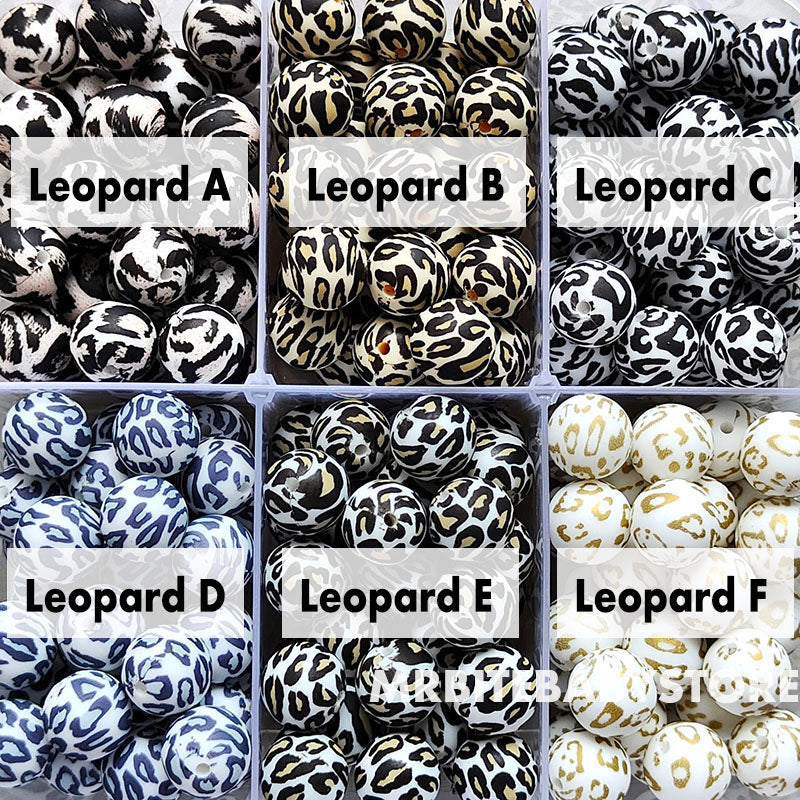 12/15mm Print Silicone Beads, #1 - #24