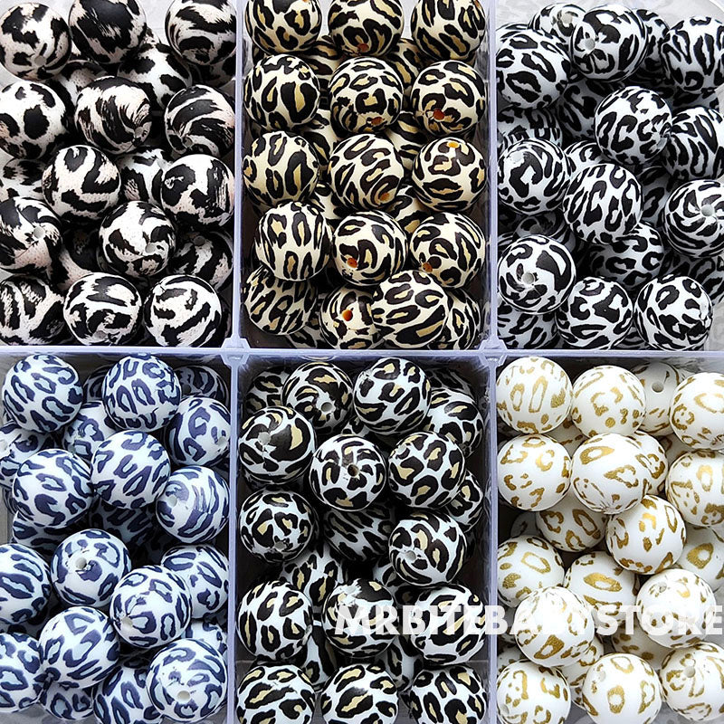 12/15mm Print Silicone Beads, #1 - #24