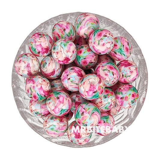15mm Pink Pig Silicone Beads - Round